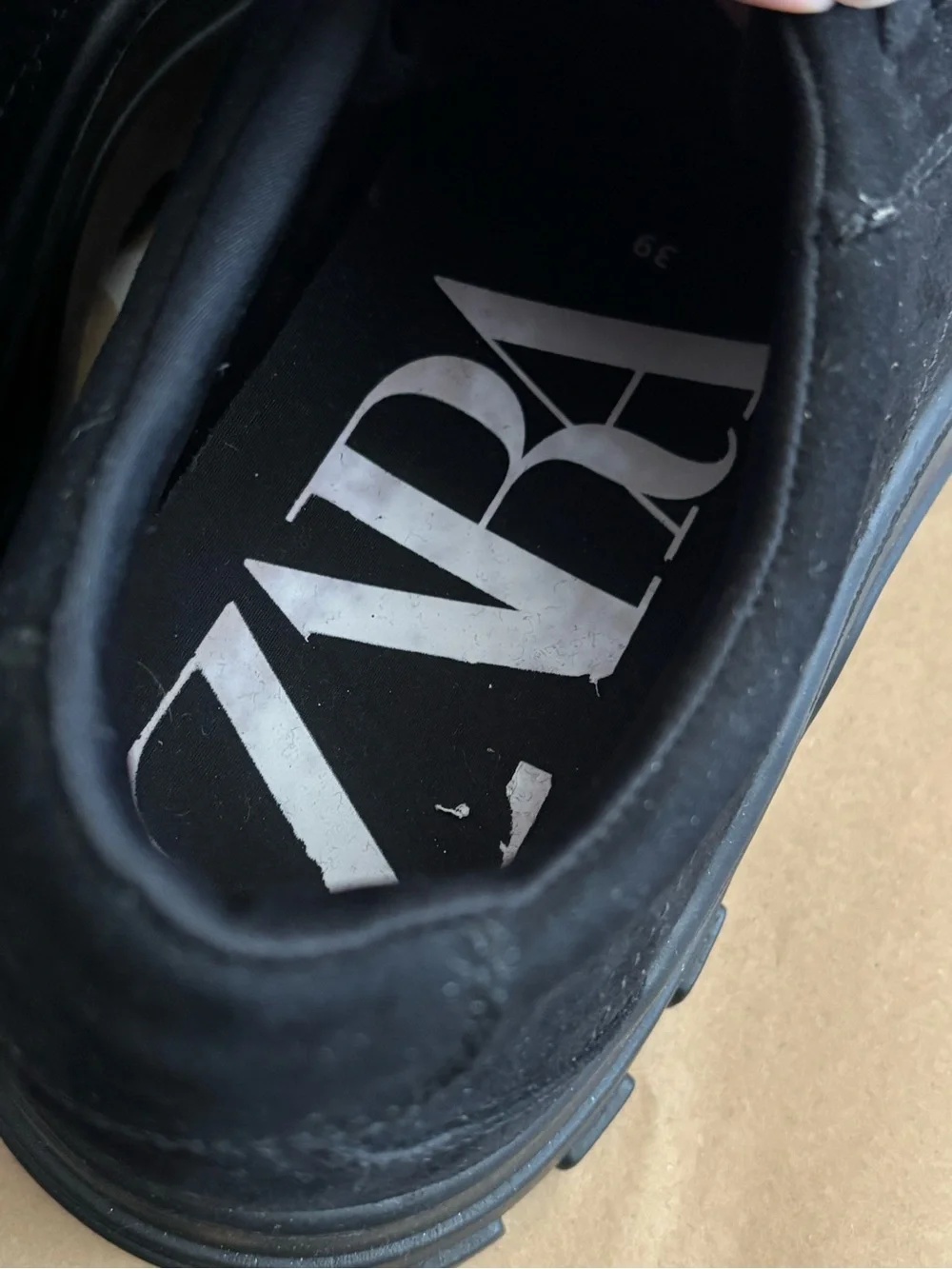 Zara Black Women's Low-Top Suede Sneakers